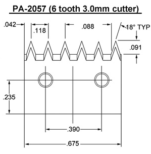 PA- 2057 (6 tooth 3.0mm) Blade