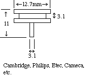 Specimen Mounts for Cambridge, Philips, ETEC, Cameca and others with 1/2" table diam. schematic