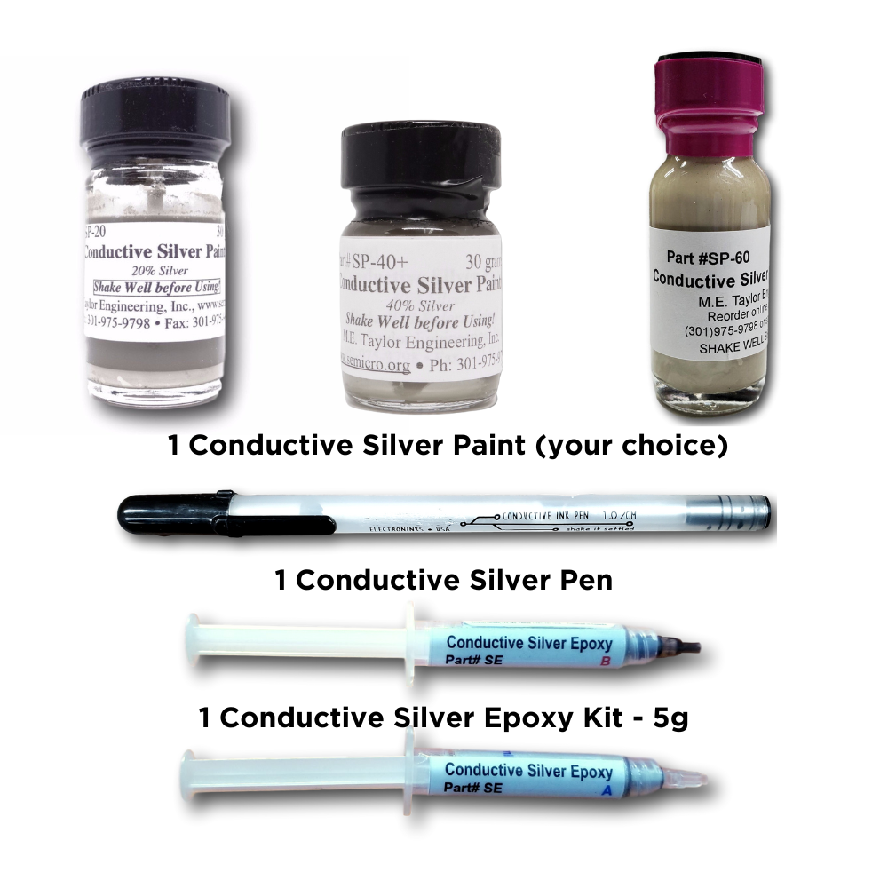 Conductive Silver Kit - 60% Silver- 28 Gram Brush Cap CSK60111