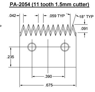 PA- 2054 (11 tooth 1.5mm) Blade