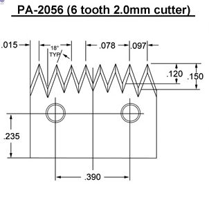 PA- 2056 (6 tooth 2.0mm) Blade