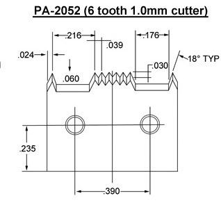 PA-2052 (6 tooth 1mm) Blade